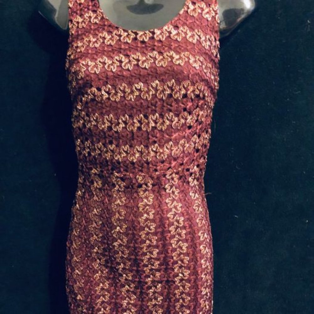 Burgundy and Gold Dress By Just Me